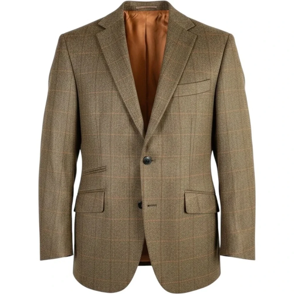 WALKER SLATER Scottish Tweed Sportcoat Jacket Mens 42R Brown Houndstooth Blazer